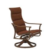 outdoor padded sling high back swivel rocker