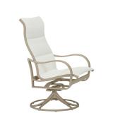 outdoor high back padded sling swivel rocker
